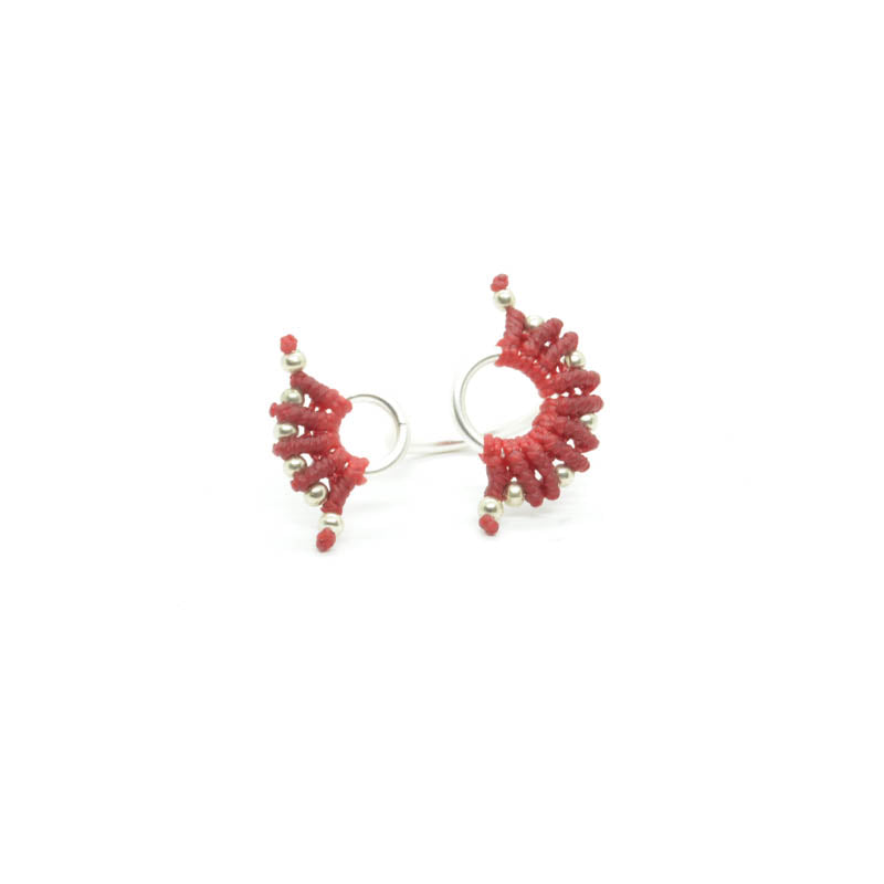 Anillo Doble Círculos Plateado