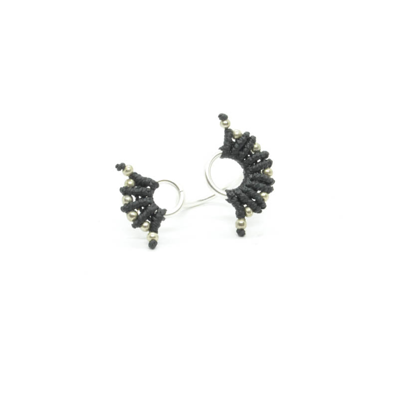 Anillo Doble Círculos Plateado